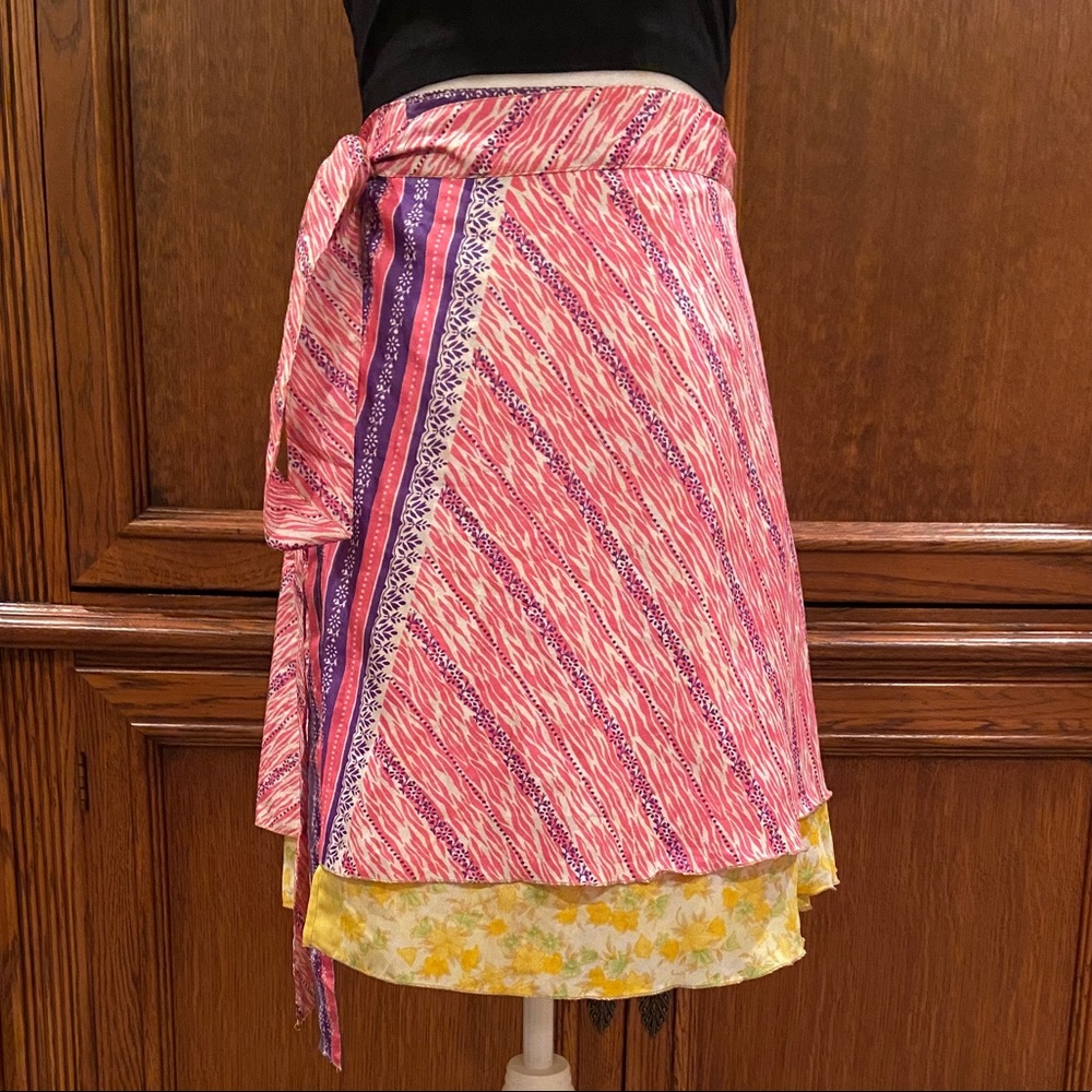 DGY sari silk wrap skirt